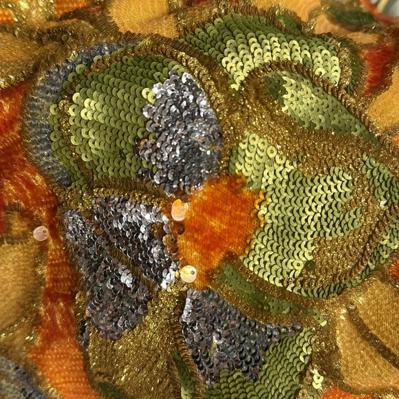 Helsi Halter Fitted Floral Sequin Gown Size S Color Marigold - Picture 6 of 6